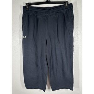 Under Armour Shorts Mens Large Blue Fleece Sweat Elastic Waist Pockets Logo Gym